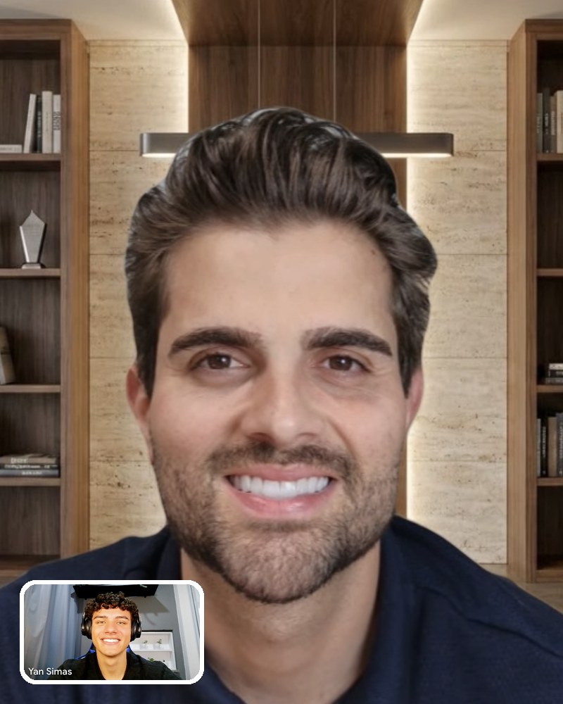 Michael Spezzamonte em chamada com Teacher Yan